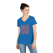 Load image into Gallery viewer, A Women's Cut V-Neck T-Shirt with New Isaac Toast Logo in Various Colors
