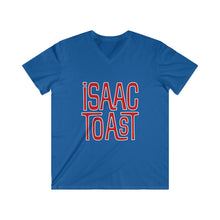 Load image into Gallery viewer, A Men's Cut Fitted V-Neck Short Sleeve Tee with new Isaac Toast logo in Various Color Ways