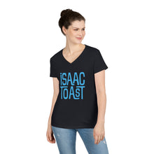 Load image into Gallery viewer, A Women's Cut V-Neck T-Shirt with New Isaac Toast Logo in Various Colors