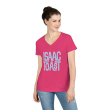 Load image into Gallery viewer, A Women's Cut V-Neck T-Shirt with New Isaac Toast Logo in Various Colors