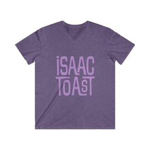 Load image into Gallery viewer, A Men's Cut Fitted V-Neck Short Sleeve Tee with new Isaac Toast logo in Various Color Ways