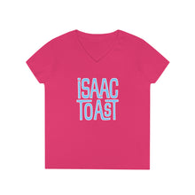 Load image into Gallery viewer, A Women's Cut V-Neck T-Shirt with New Isaac Toast Logo in Various Colors
