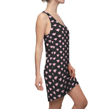Load image into Gallery viewer, I Dieci Black Racerback Dress with Pink Winged Lion Motif
