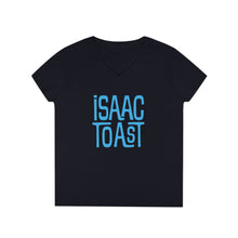 Load image into Gallery viewer, A Women's Cut V-Neck T-Shirt with New Isaac Toast Logo in Various Colors
