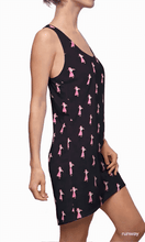 Load image into Gallery viewer, I Dieci Black Racerback Dress with Pink Plague Doctor Motif
