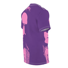 Load image into Gallery viewer, Bright bi-color Isaac Toast Unisex Tee in Purple and Pink
