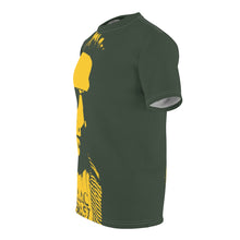 Load image into Gallery viewer, Bright bi-color Isaac Toast Unisex T-Shirt in Sage and Gold for DeeJay Ziploc
