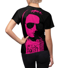 Load image into Gallery viewer, Bright Bi-Color Women's Cut Tee in Black and Fuchsia
