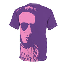 Load image into Gallery viewer, Bright bi-color Isaac Toast Unisex Tee in Purple and Pink
