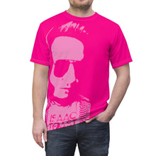 Load image into Gallery viewer, Bright bi-color Isaac Toast Unisex Tee in Fuchsia and Pink
