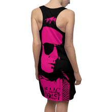 Load image into Gallery viewer, An Isaac Toast Racerback Dress in Black and Fuchsia
