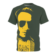 Load image into Gallery viewer, Bright bi-color Isaac Toast Unisex T-Shirt in Sage and Gold for DeeJay Ziploc

