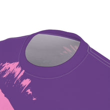 Load image into Gallery viewer, Bright bi-color Isaac Toast Unisex Tee in Purple and Pink
